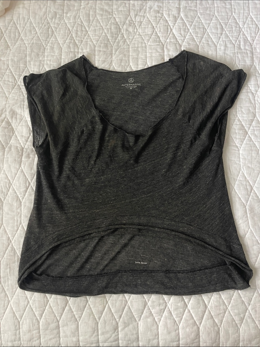 Alternative Apparel Black Scoop Neck Short Sleeve Top